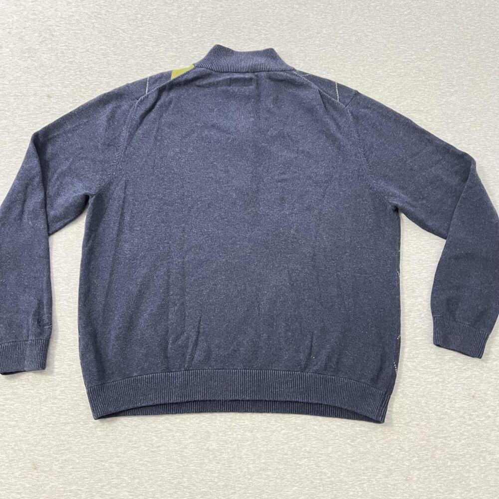 Walter Hagen Sweater Mens Large Blue Argyle Quarter Zip Golf Pullover Preppy - Picture 7 of 10